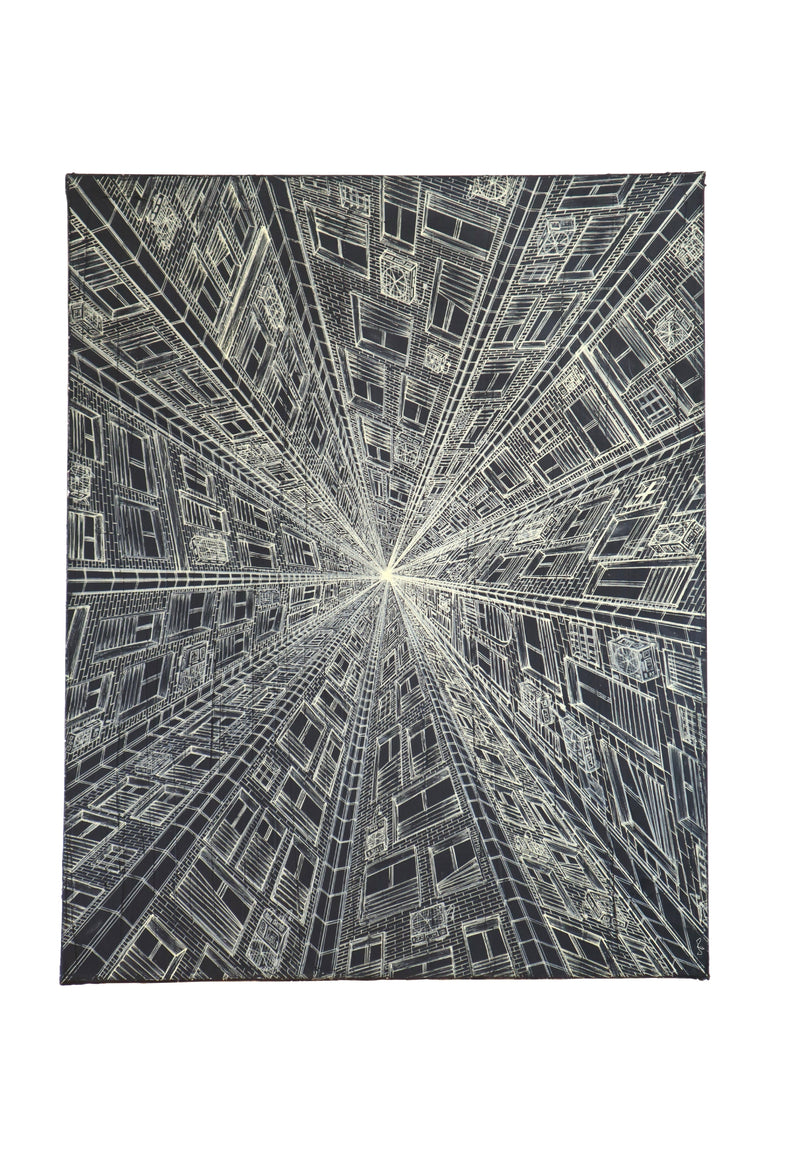 Night Falling, toile originale 100 x 80 cm de Qwenttyart
