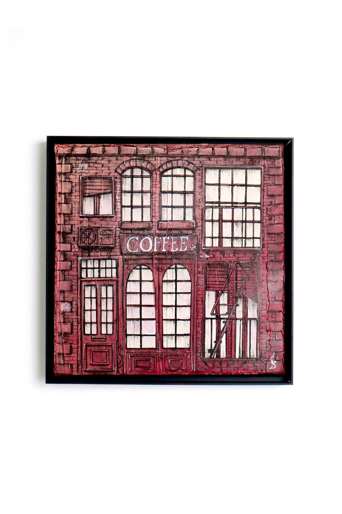 Morning Coffee, toile originale 30 x 30 cm de Qwenttyart